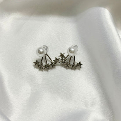 Silver Starburst Stud Korean Earrings