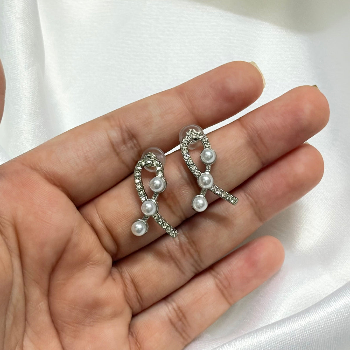 Silver-Toned Drop Earrings