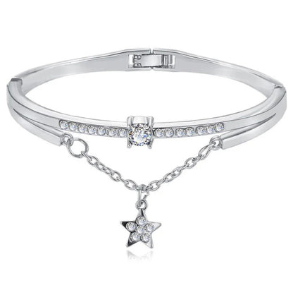Silver Plated Star Studded Bracelet