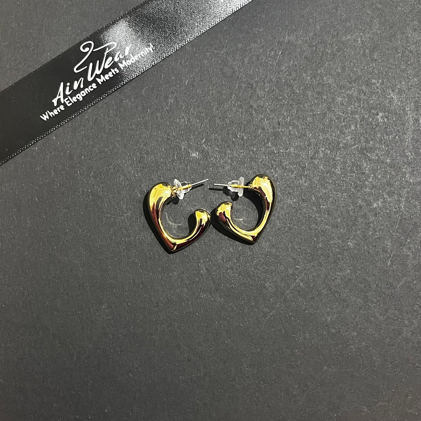 Curved V Golden Earrings