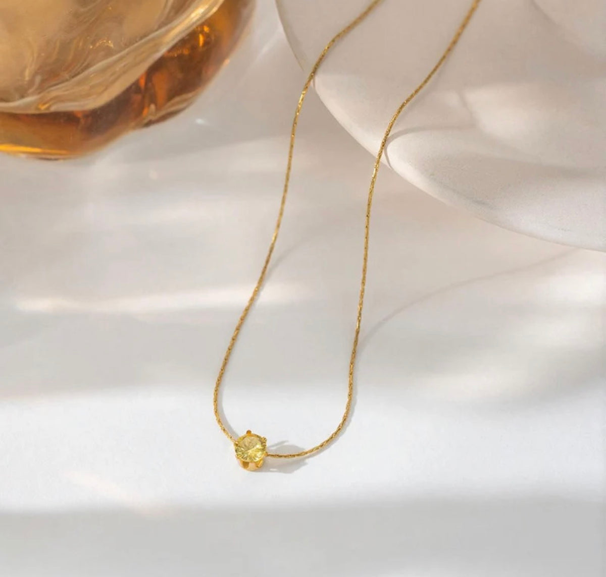 Viral Anti Tarnish Solitaire Necklace