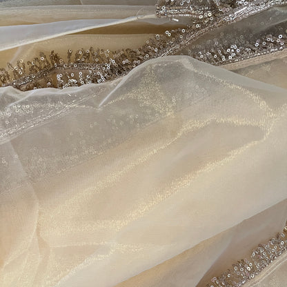 Golden Glow Net Saree