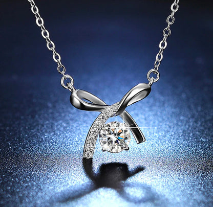 Anti Tarnish Silver Plated Crystal Studded Necklace