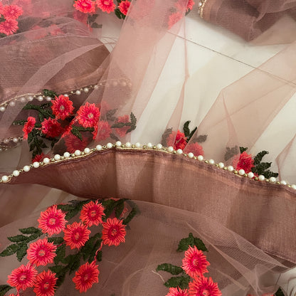 Floral Net Saree