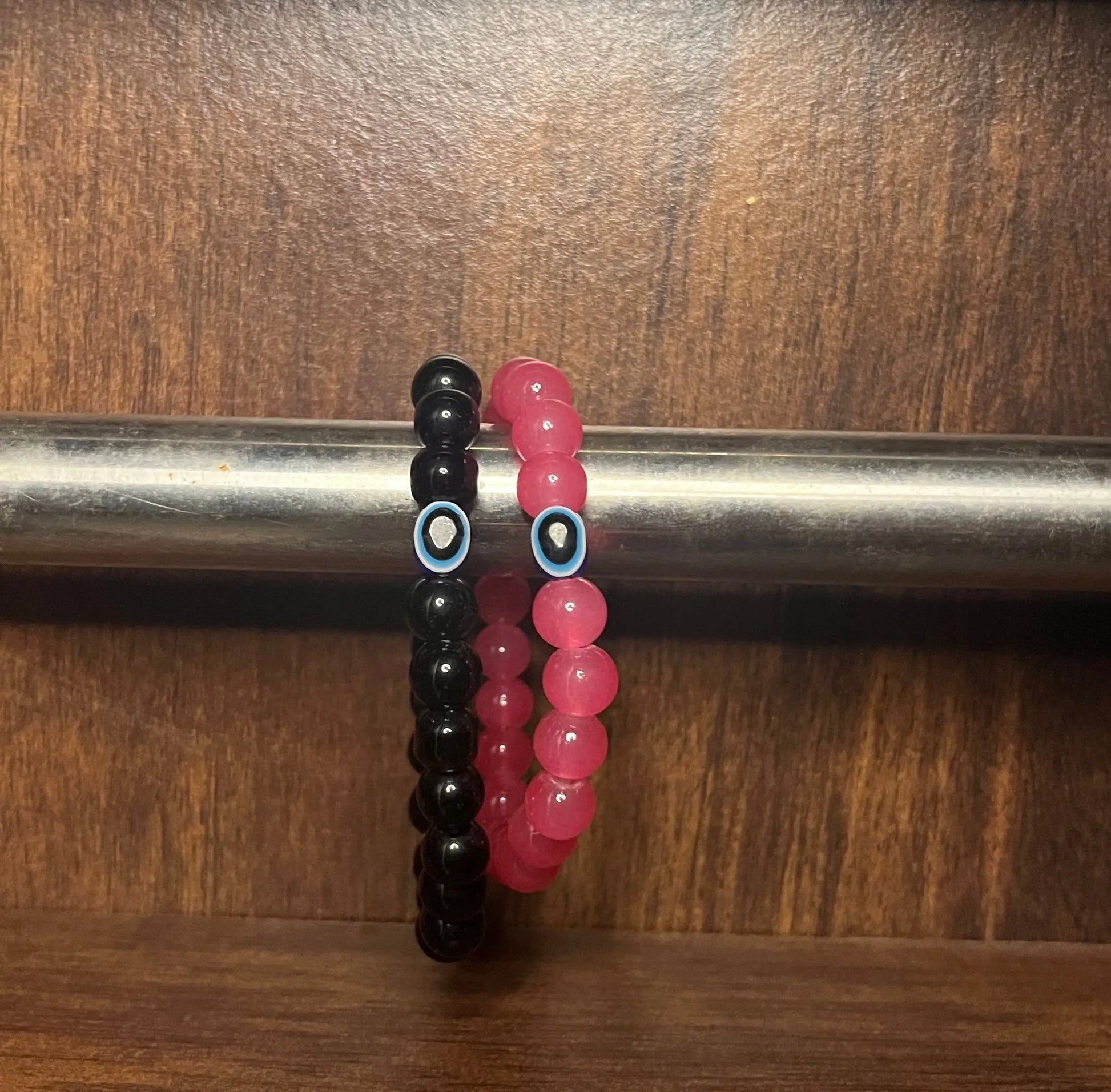 Black & Pink Evil Eye Distance Bracelets Ain Wear - Where Elegance Meets Modernity!