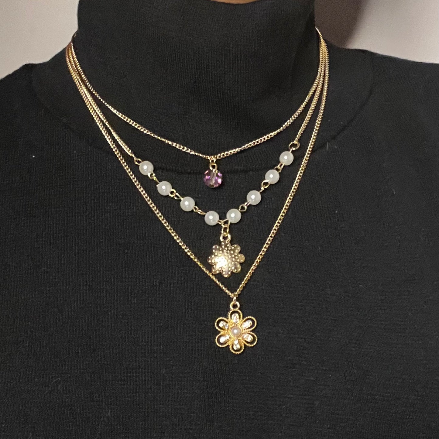 Flower Layered Necklace
