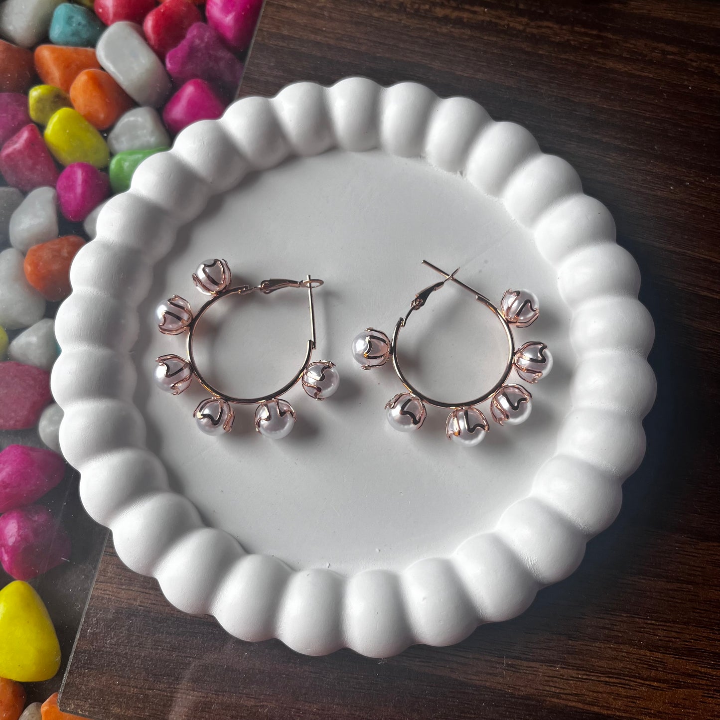 Pearls Hoop Earrings