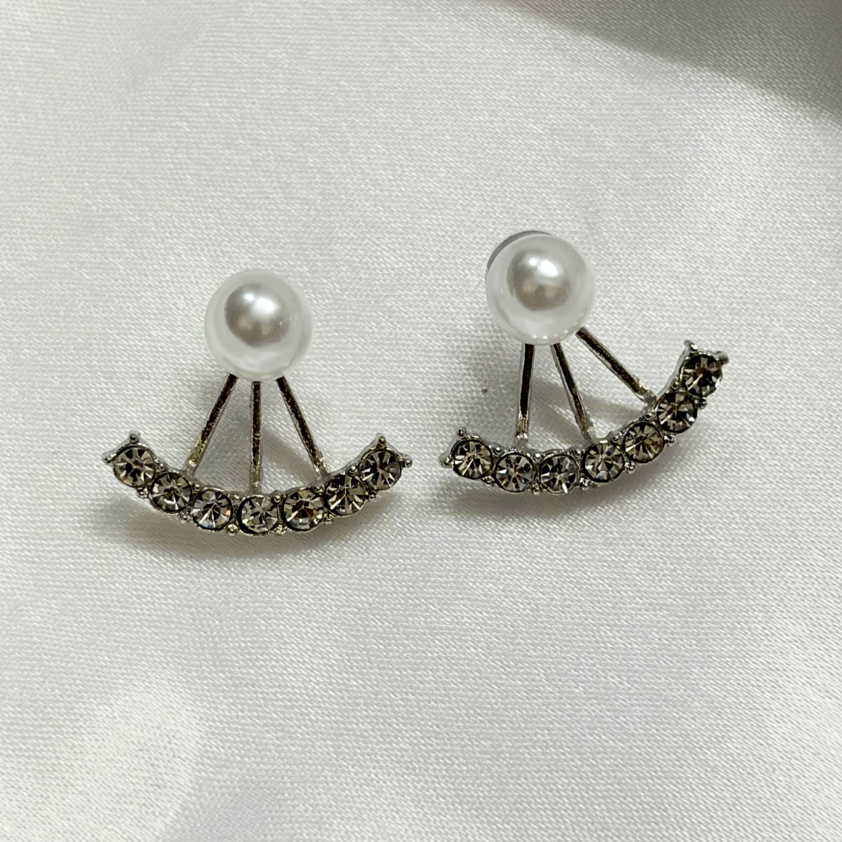 Pearl Silver Stud Korean Earrings