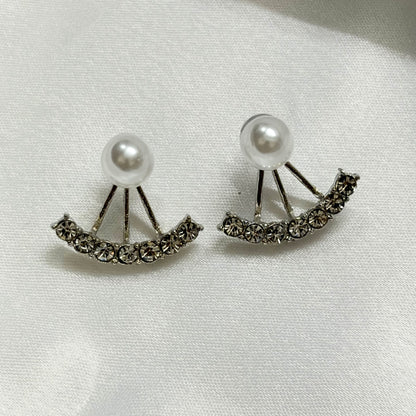 Pearl Silver Stud Korean Earrings