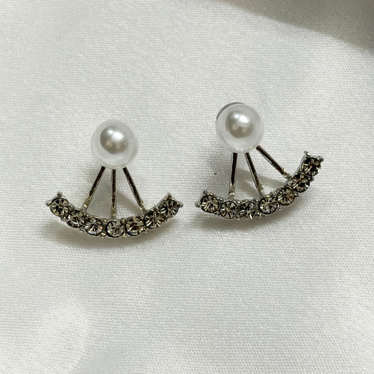 Pearl Silver Stud Korean Earrings