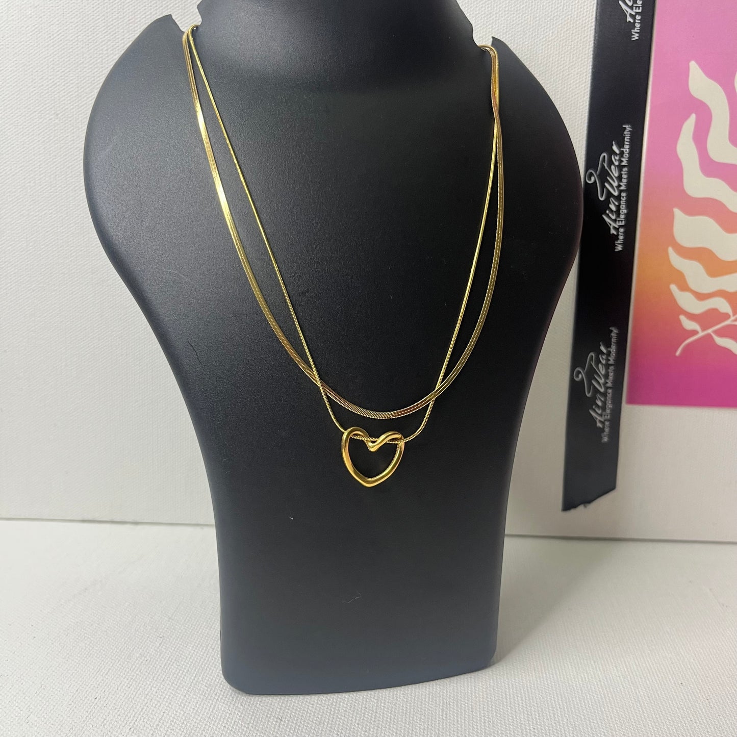 Golden Anti Tarnish Layered Heart Necklace