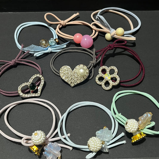 Fancy Hair Rubber Band (Set Of 9)
