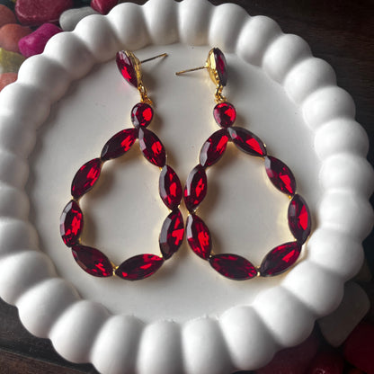 Viral Red Gemstone Earrings