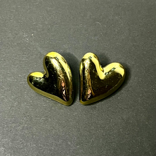 Golden Heart Stud Earring