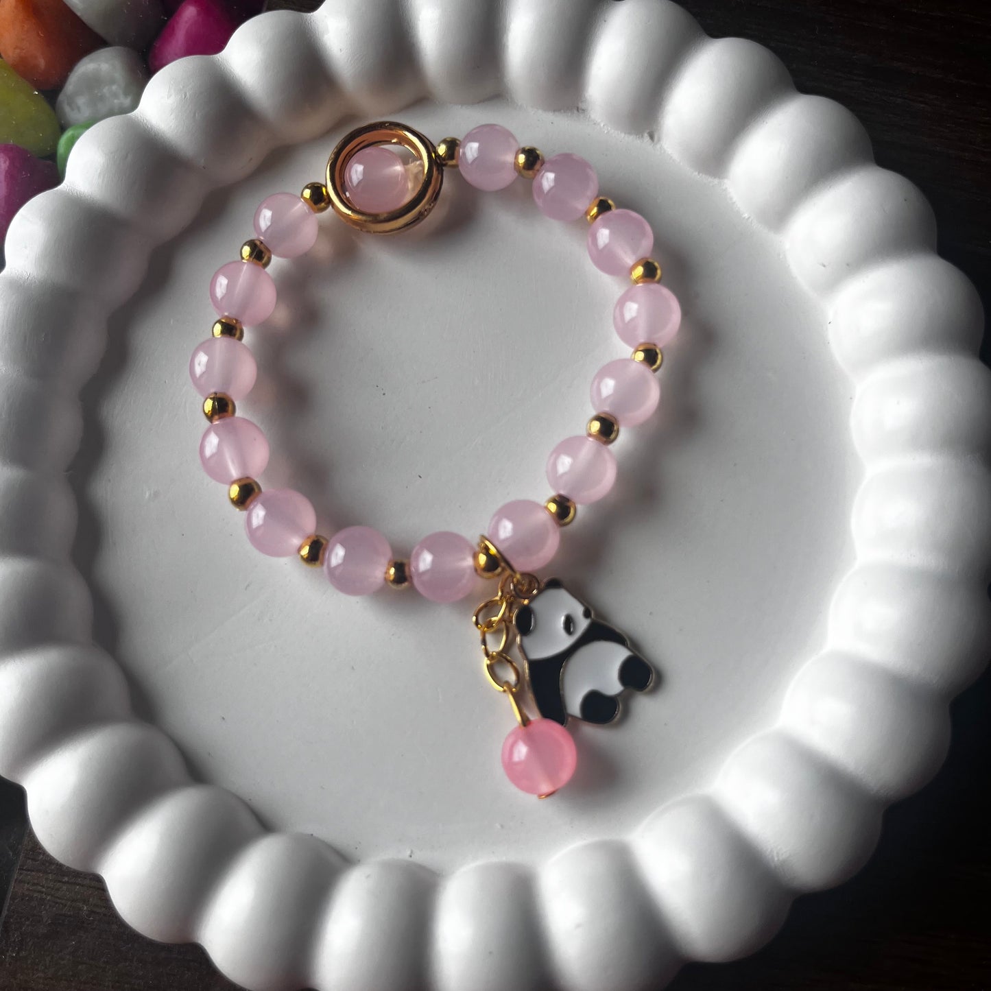 Pink Panda Charm Bracelet