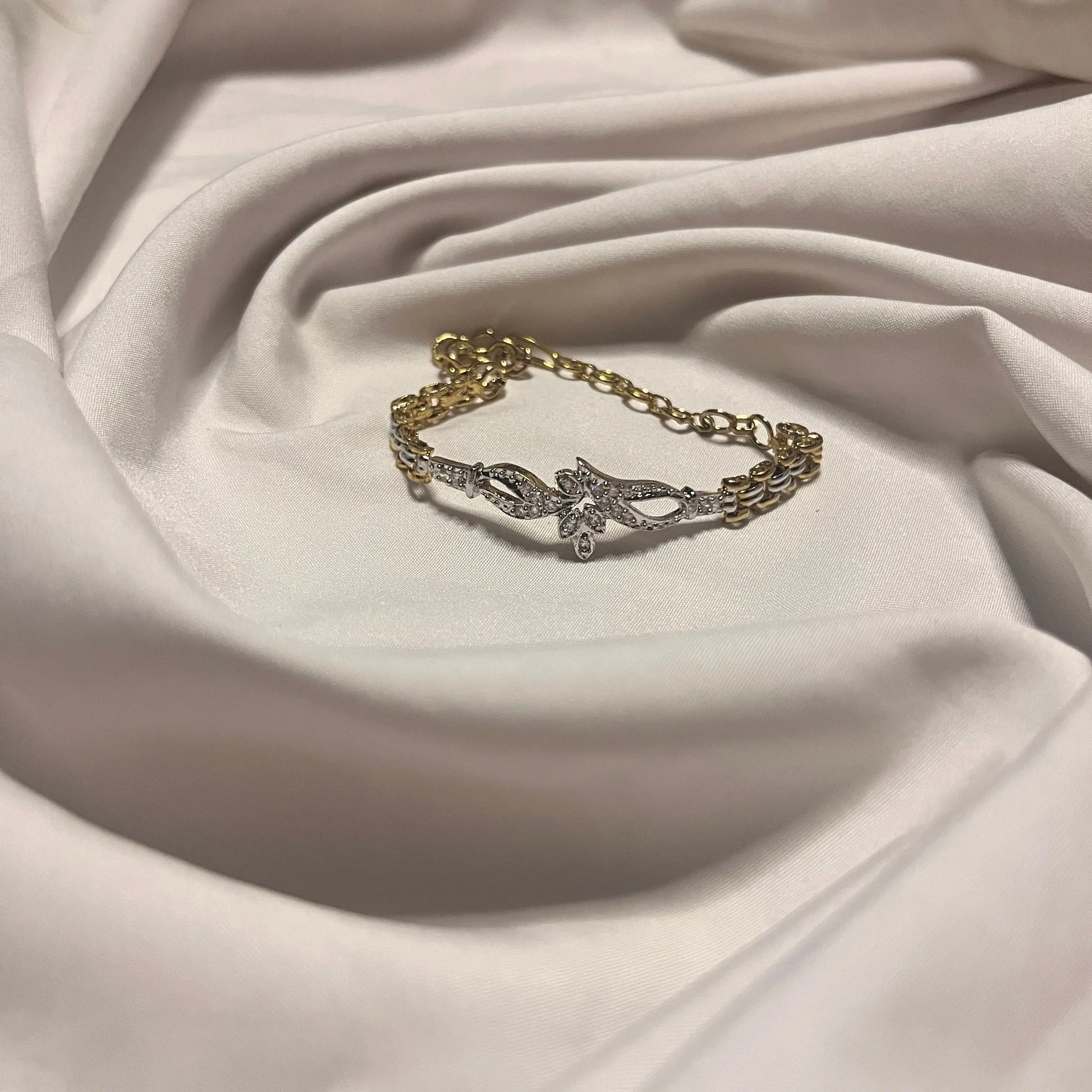 Silver Diamond Studded Bracelet Ain Wear
