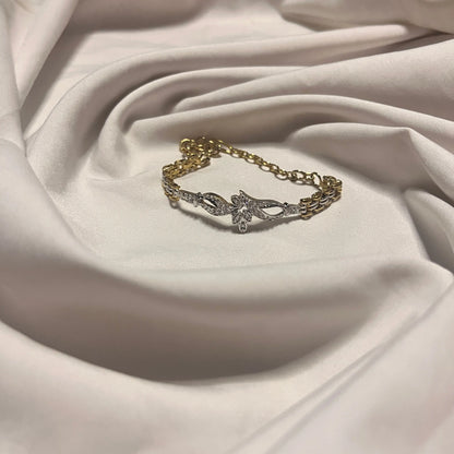 Silver Diamond Studded Bracelet Ain Wear