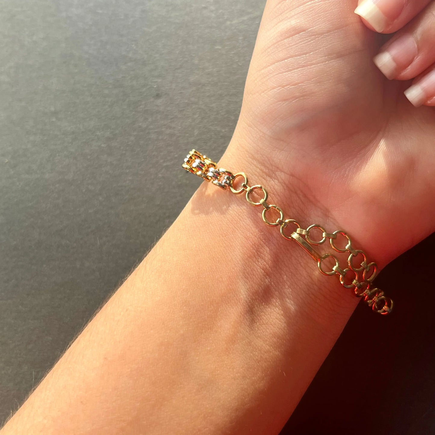 Silver Diamond Studded Bracelet Ain Wear