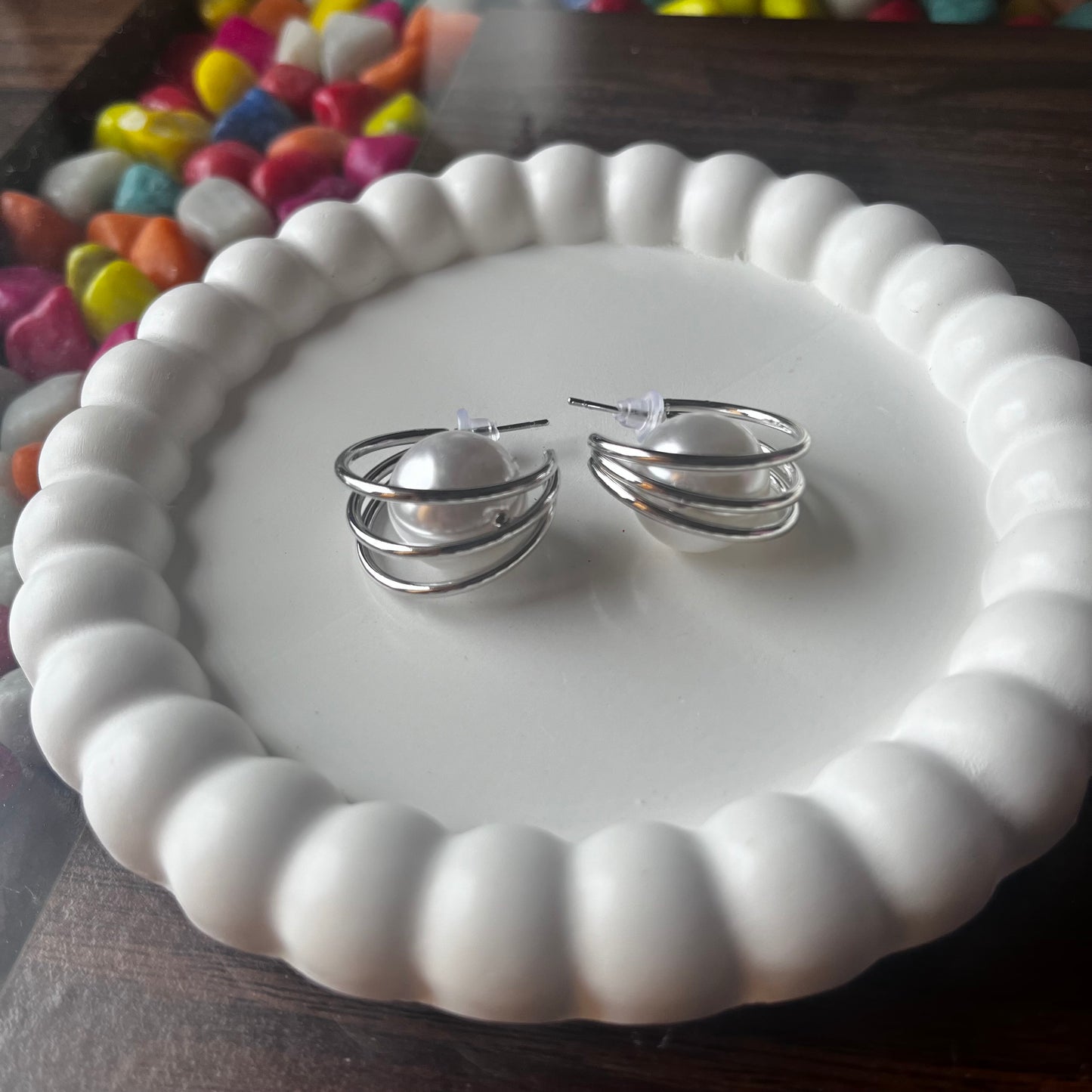 Pearl Hoop Earrings