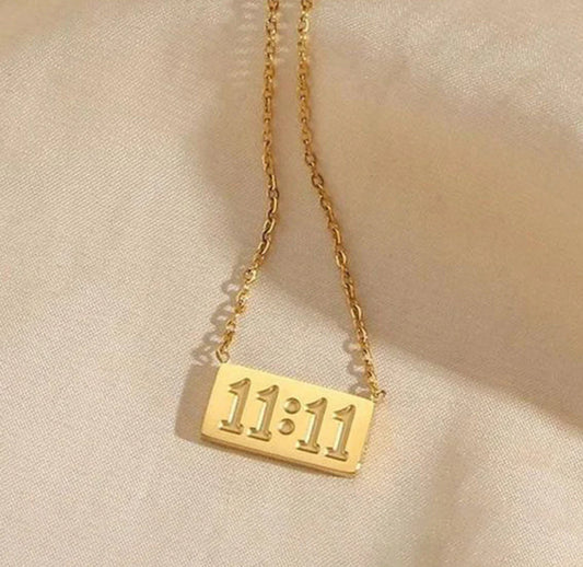 Viral Gold Plated Anti Tarnish 11:11 Angel Pendant