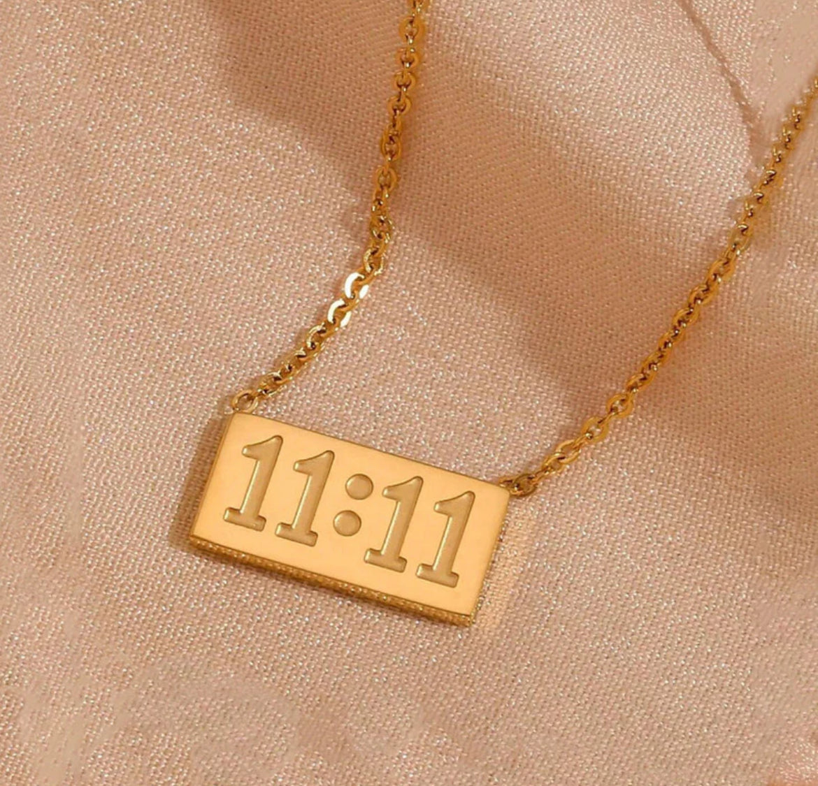 Viral Gold Plated Anti Tarnish 11:11 Angel Pendant
