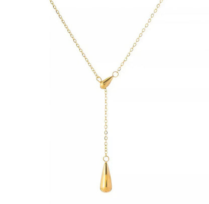 Viral Gold Plated Stainless Steel Anti Tarnish Teardrop Pendant