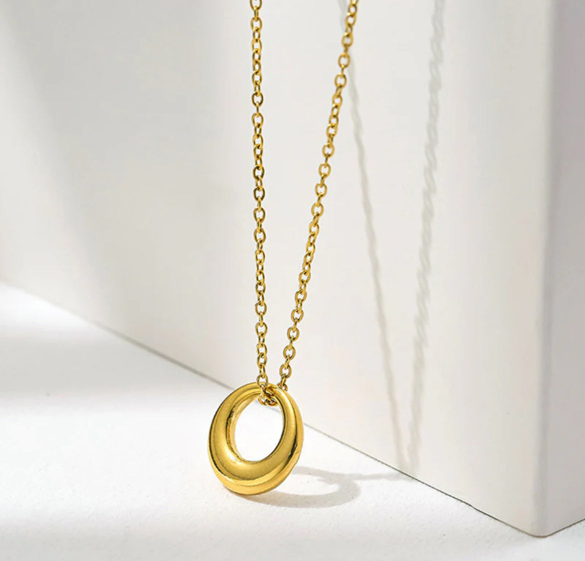 Viral Gold Plated Stainless Steel Anti Tarnish Geometric Circle Pendant