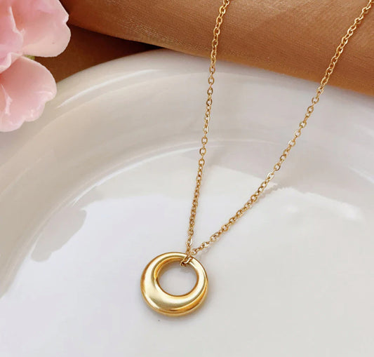 Viral Gold Plated Stainless Steel Anti Tarnish Geometric Circle Pendant