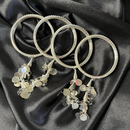 Silver Bangles With Latkan