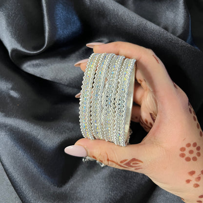 Silver Bangles With Latkan