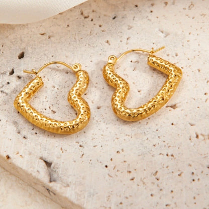 Anti Tarnish Heart Earrings