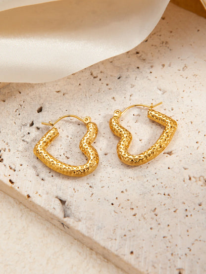 Anti Tarnish Heart Earrings