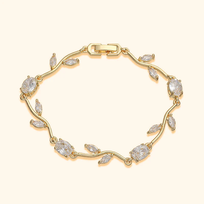 Viral Golden White Tulip Anti Tarnish Bracelet