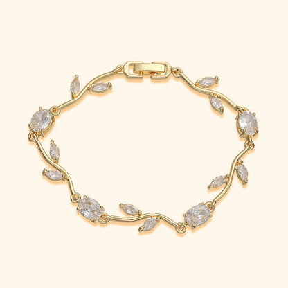 Viral Golden White Tulip Anti Tarnish Bracelet