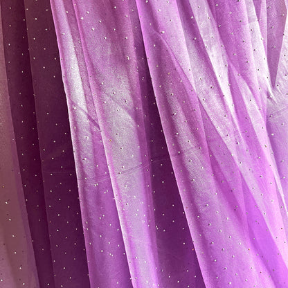Lavender Organza Silk Hand Work Saree