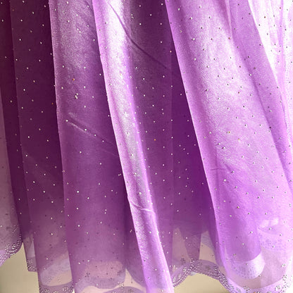 Lavender Organza Silk Hand Work Saree