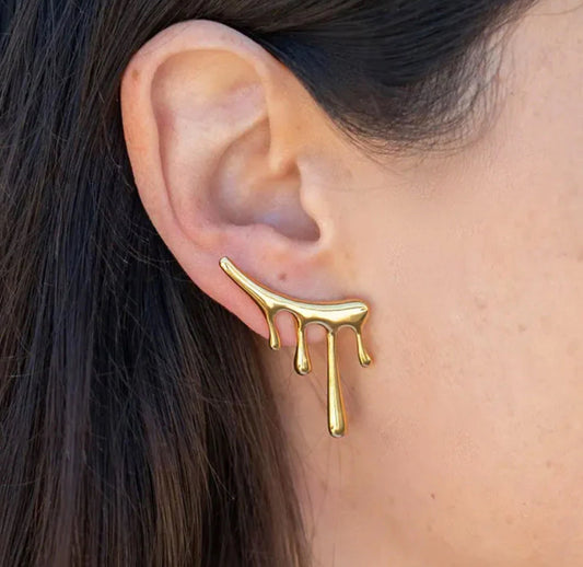 Viral Golden Anti Tarnish Water Droplet Earrings