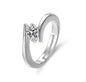 Anti Tarnish Silver Plated Crystal Studded Adjustable Finger Ring