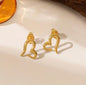 Anti Tarnish Gold Plated Heart Themed Stud Earrings