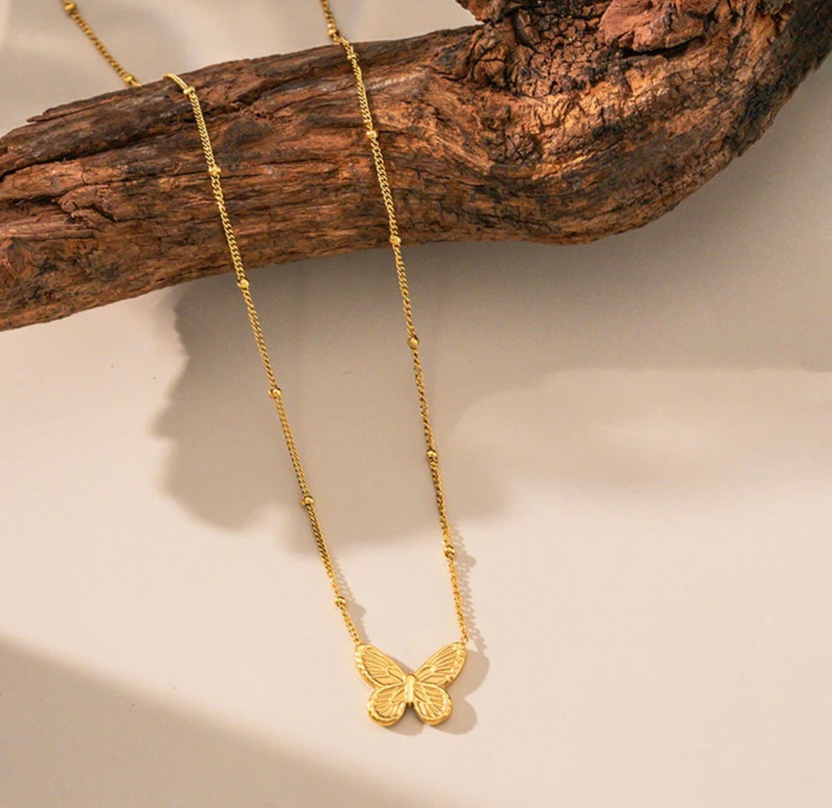 Anti Tarnish Gold Plated Butterfly Themed Pendant