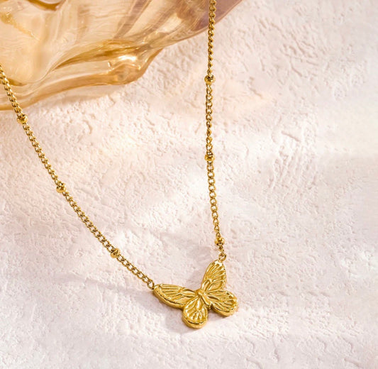 Anti Tarnish Gold Plated Butterfly Themed Pendant