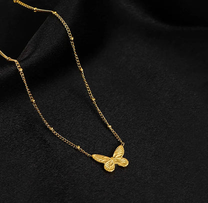 Anti Tarnish Gold Plated Butterfly Themed Pendant