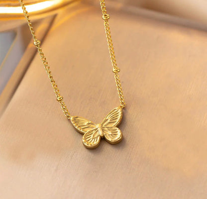 Anti Tarnish Gold Plated Butterfly Themed Pendant