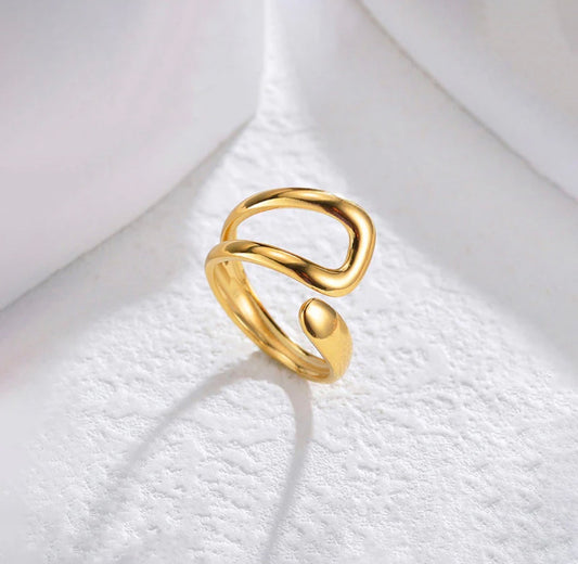 Viral Gold Plated Anti Tarnish Adjustable Finger Ring Gold