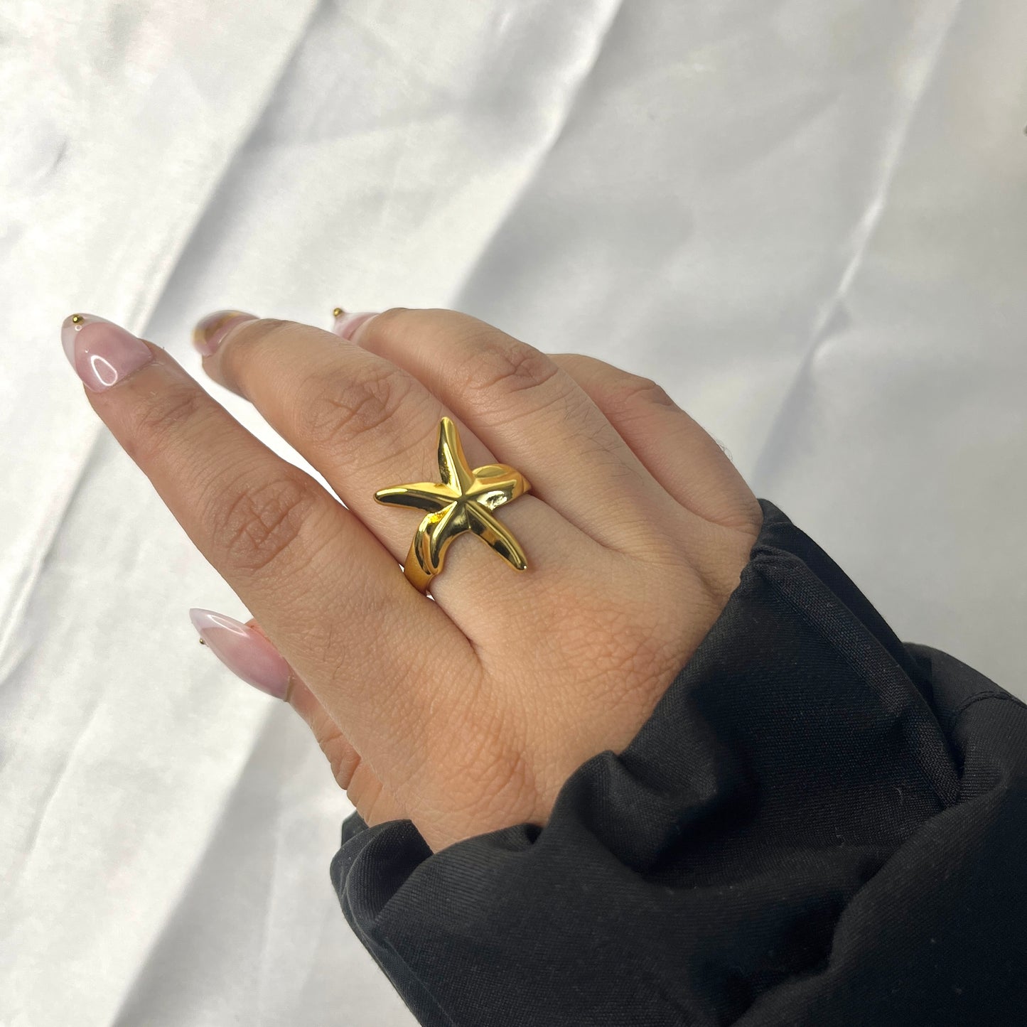 Viral Gold-Plated Anti Tarnish Star Themed Adjustable Ring