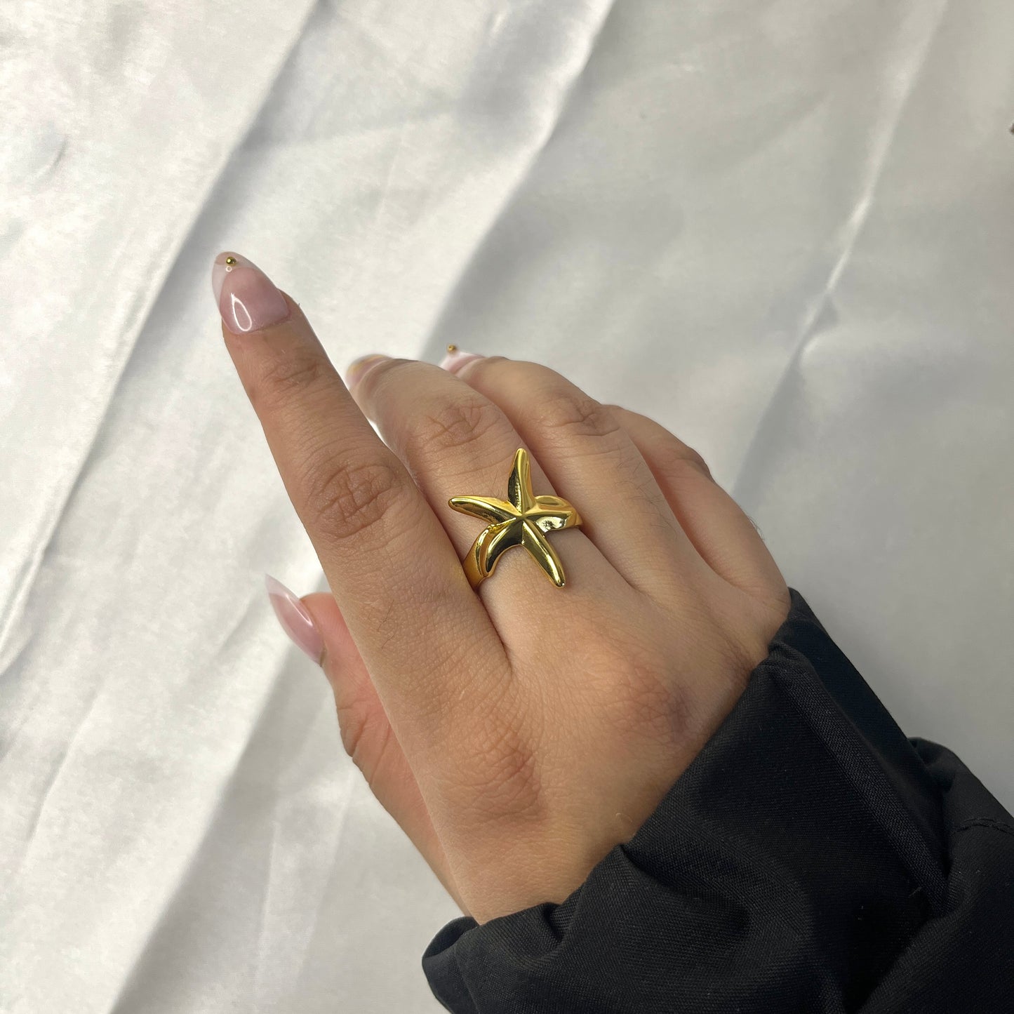 Viral Gold-Plated Anti Tarnish Star Themed Adjustable Ring
