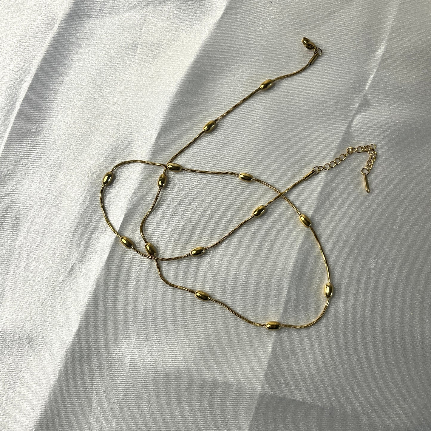 Gold Plated Anti Tarnish Stainless Steel Triple Strand Necklace Wraparound Bracelet cum Necklace