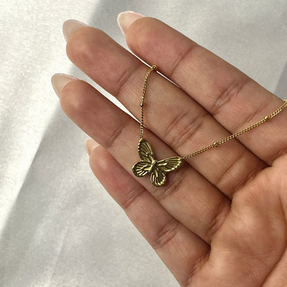 Anti Tarnish Gold Plated Butterfly Themed Pendant
