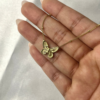 Anti Tarnish Gold Plated Butterfly Themed Pendant