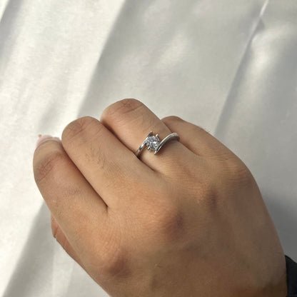 Anti Tarnish Silver Plated Crystal Studded Adjustable Finger Ring